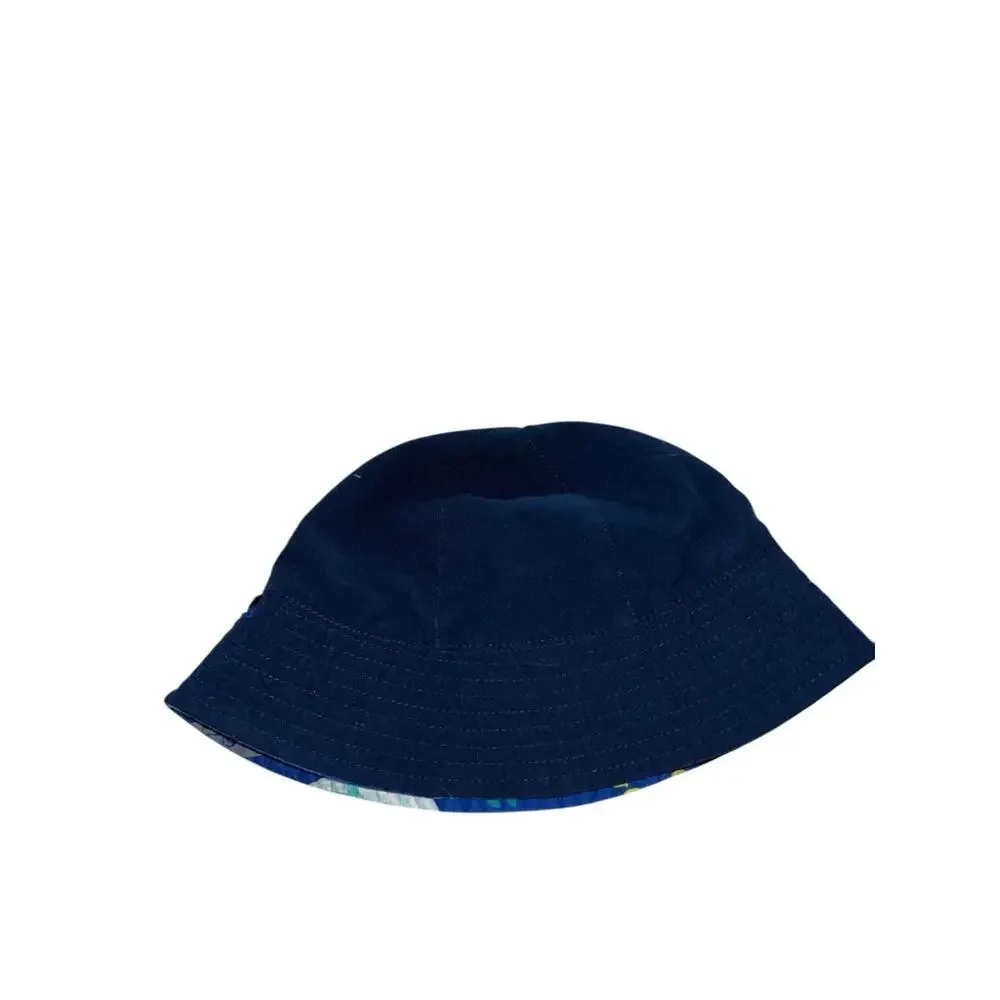 Reversible Ocean Print Bucket‎ Hat Submarines Whales Blue Toddler Size 2T-3T
